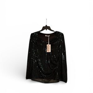 Glamorous Black Sequin Blouse